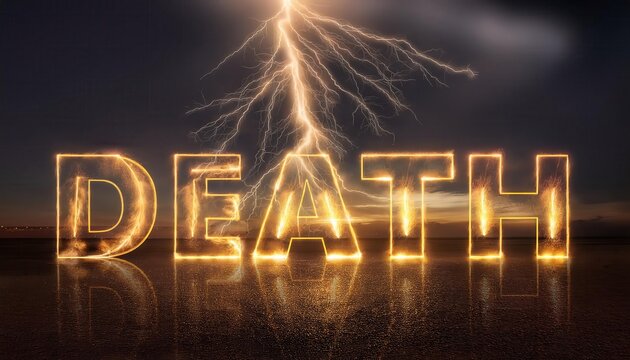 Illuminated Concept of Death with Lightning Effect