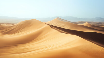 Beautiful desert with majestic sand dunes. Majestic Desert. Illustration