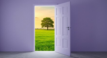 An abstract opening door to the nature