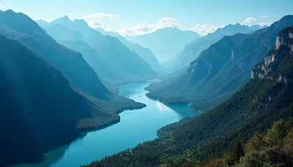 Obraz premium Serene Mountain Lake Landscape Stunning Nature Photography