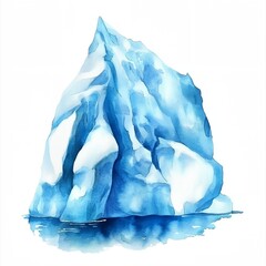 Fototapeta premium Large blue ice block with a white background