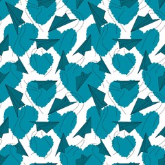 Valentine hearts seamless 14 February love pattern for wrapping paper