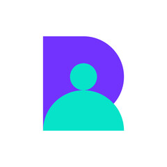 Letter R people simple modern logo design
