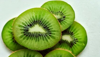 Fototapeta premium Juicy Slices of Fresh Kiwi Fruit