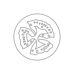 Obraz premium Illustration line stroke tomato slice unique design
