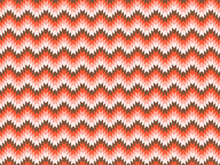 A seamless geometric chevron pattern featuring orange, brown, and cream tones.
