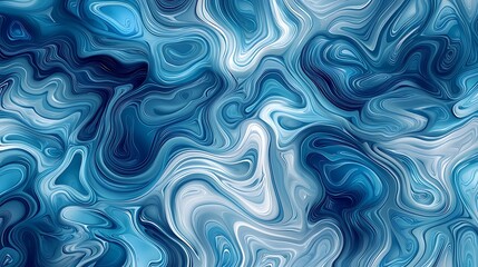 Blue waves pattern Summer lake wave, water flow abstract vector seamless background