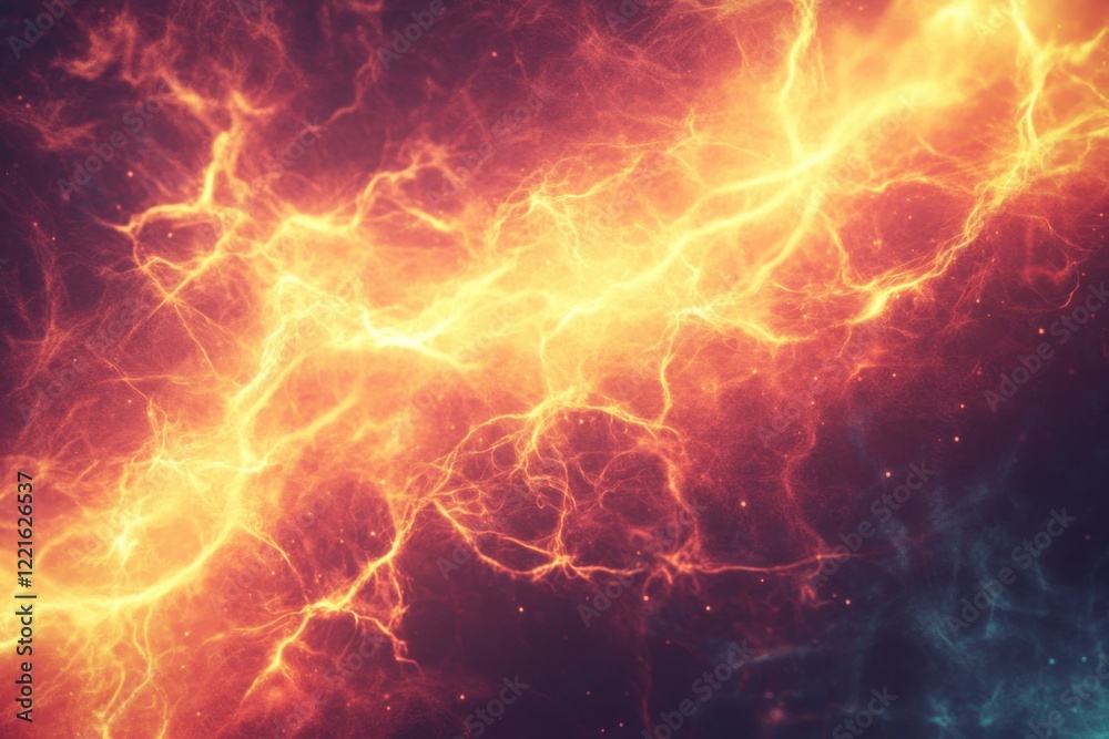 Poster dynamic display of vibrant energy patterns in a cosmic background