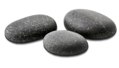gray pebbles isolated on white background