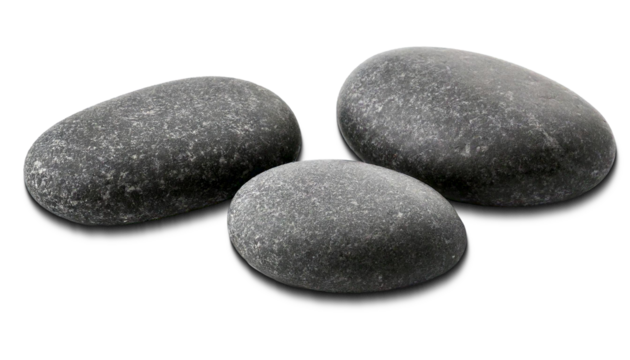 gray pebbles isolated on white background