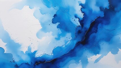 Obraz premium Tranquil Cerulean Watercolor Art in Soft Sky Blue for Calmness, Peace, and Freedom in Artistic Expression