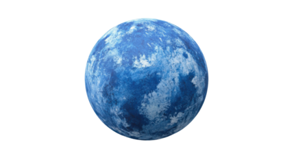 Blue planet on transparent background 