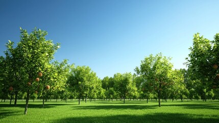 Naklejka premium Sunlit Apple Orchard