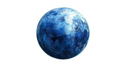 Blue planet on transparent background 