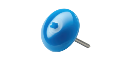 Blue pin on transparent background