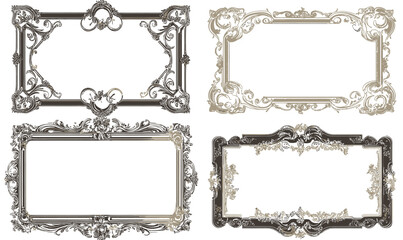 Vintage Ornate Decorative Antique Frames Set for Weddings and Art Displays