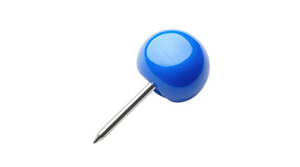 Blue pin on transparent background