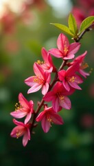 Obraz premium honeysuckle lat Lonicera caprifolium in full bloom on a branch, tree, garden