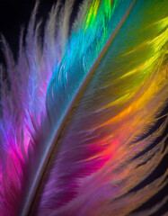 Obraz premium vibrant neon feather Fractal art