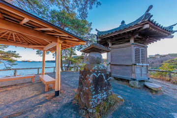 日本三景松島　雄島、秋の夕暮れ風景（宮城県宮城郡松島町）