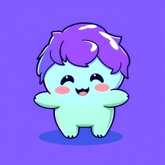 Obraz premium purple green design art cute kawaii