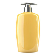 A shampoo bottle designed for hair care, typically made of plastic and filled with liquid shampoo