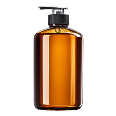 A shampoo bottle designed for hair care, typically made of plastic and filled with liquid shampoo