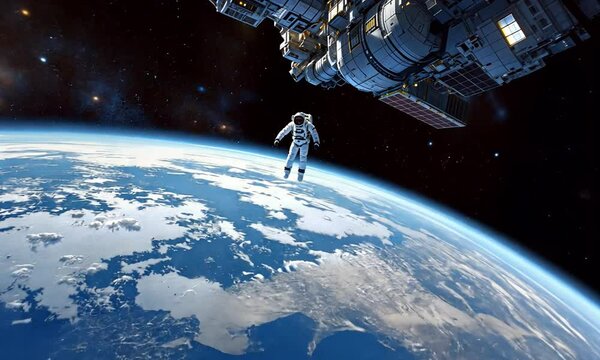 satellite and earth
