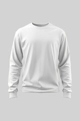 3D T-Shirt Mockup with Long Sleeves in a clean design featuring a smooth white fabric highlighting its softness and versatility against a neutral gray background
