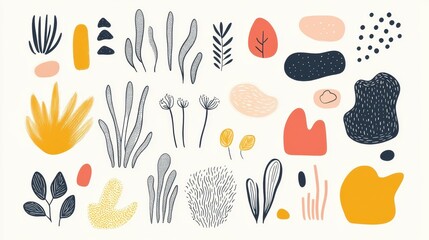 Explore a modern template featuring organic shapes in pastel tones for a chic beauty branding design that stands out.