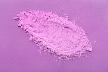 Powder pigment on violet background