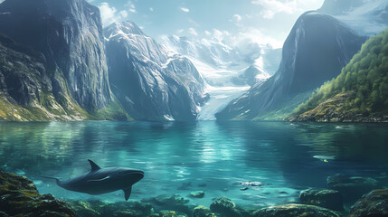 Mystical underwater world:. Mystic Fjord. Illustration