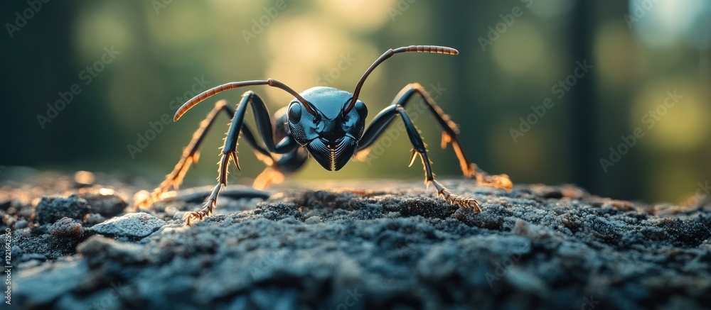 Wall mural captivating encounter with a mesmerizing arthropod in the wilderness close up shot of a mysterious i