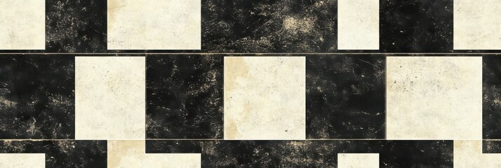 Grunge black and white geometric abstract background with rectangles