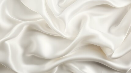 Obraz premium Soft, luxe white fabric with gentle ripples, creating an elegant backdrop perfect for any design project.