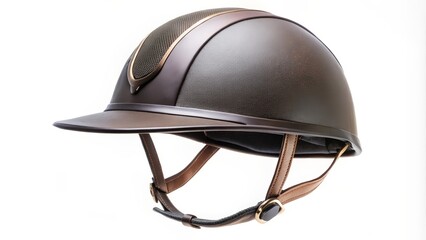 Fototapeta premium Brown Riding Helmet with Copper Accents