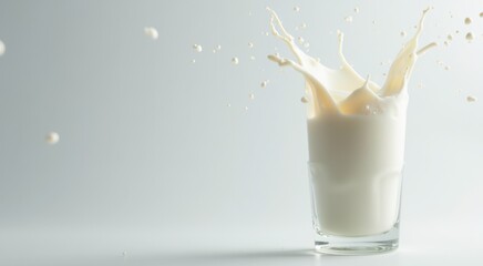 Splashing milk into a glass of milk