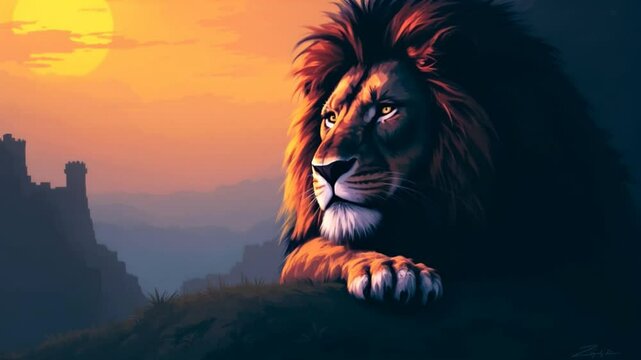 the lion in the woods