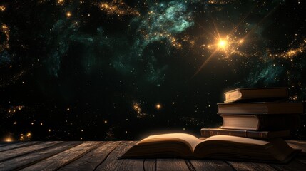 Books and starry sky: exploring knowledge and the universe