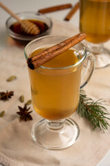 Sbiten traditional slavic drink. Homemade drink with cinnamon and other spices.