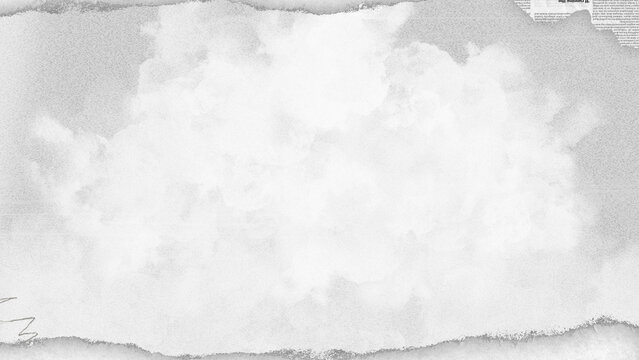 Grunge style white background with brush strokes and texture of clouds and paper