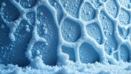 Icy crystal lattice formations on a textured winter wall, crystal, ice
