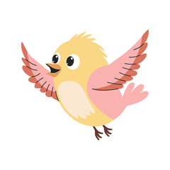 Fototapeta premium Cute bird. Cute flat vector illustration on white background. 