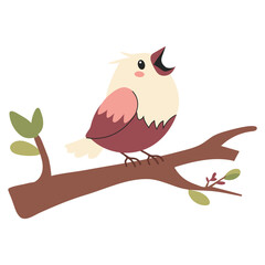 Obraz premium Cute bird. Cute flat vector illustration on white background. 
