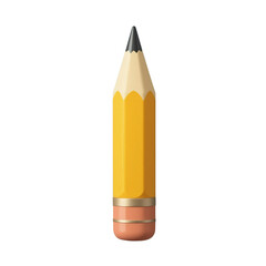 A Single Yellow Pencil Isolated on Transparent Background