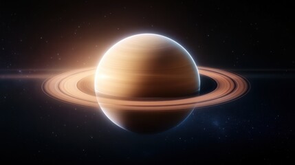 Captivating view of saturn with rings in space - celestial showcase of the solar system's gas giant