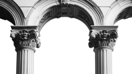 Architecture column on transparent background