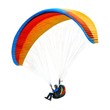 PNG Paragliding Adventure A Colorful Flight Against Transparent Background