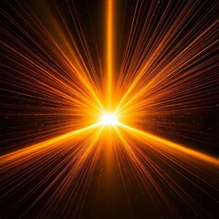 Fototapeta premium Bright orange light burst, Generated image
