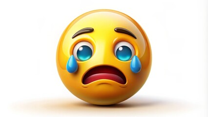 3D Render of a Sad Emoticon